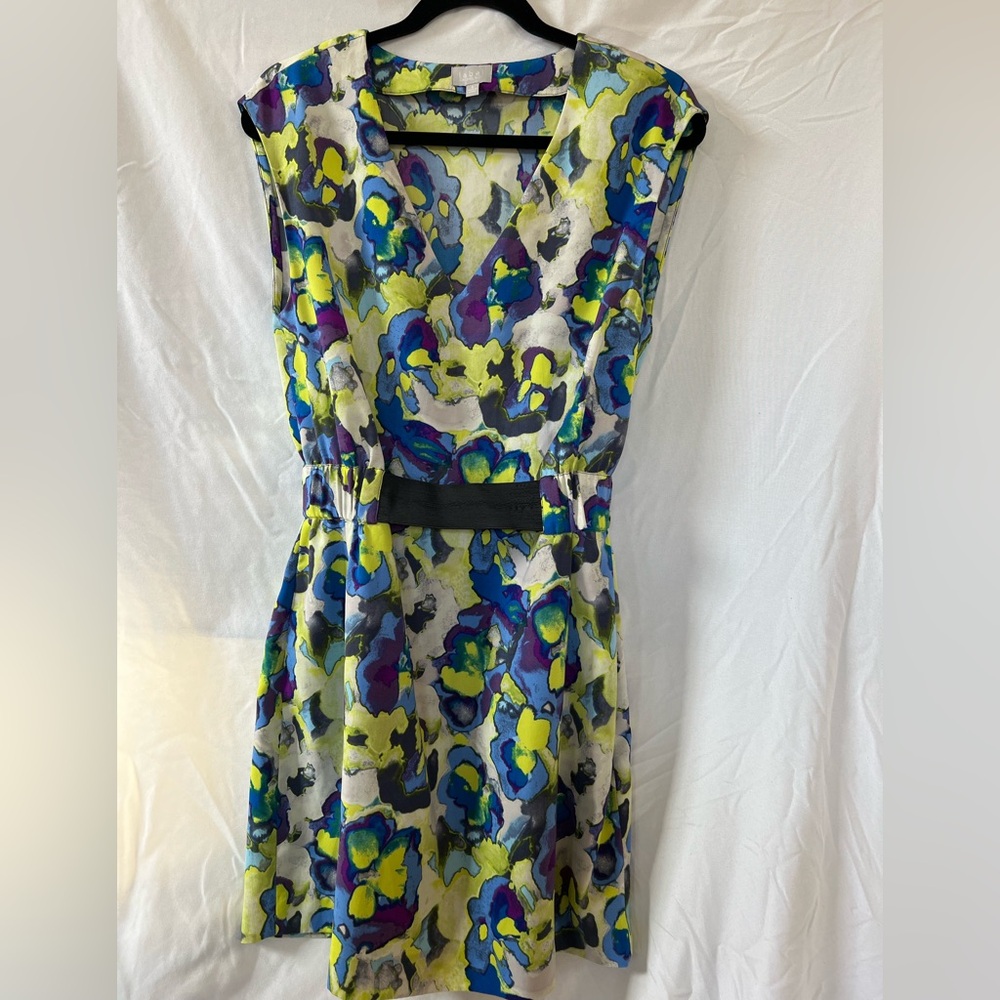 Floral Print Dress with Black Accents